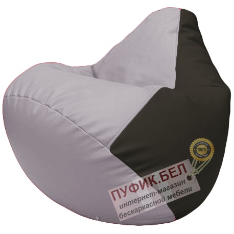Кресло мешок Груша сиреневый и чёрный Г2.3-2516