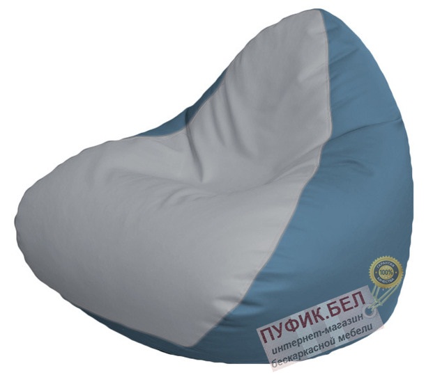 Кресло мешок RELAX Р2.3-54 (основа голубая, вставка белая)