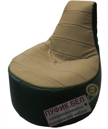 Кресло мешок Трон Т1.3-43 зелёный - тёмно-бежевый