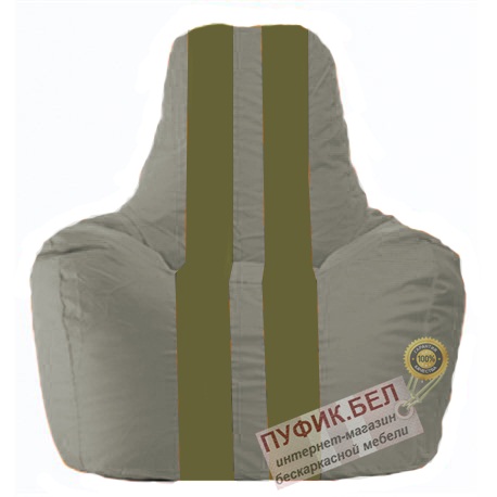 Кресло мешок Спортинг серый - оливковый С1.1-341