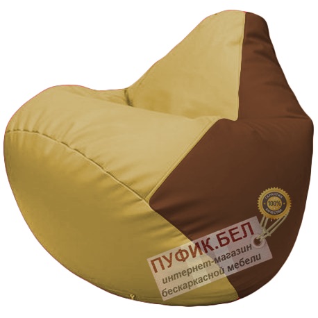 Кресло мешок Груша охра и коричневый Г2.3-0807