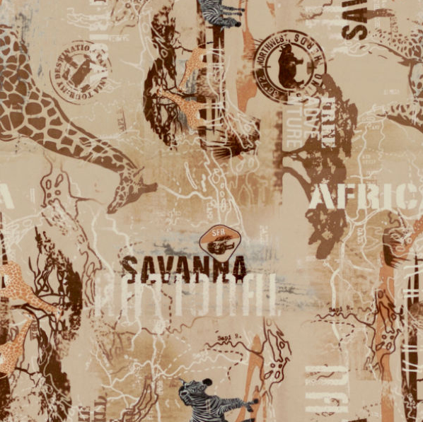 Ткань велюр - Giraffes