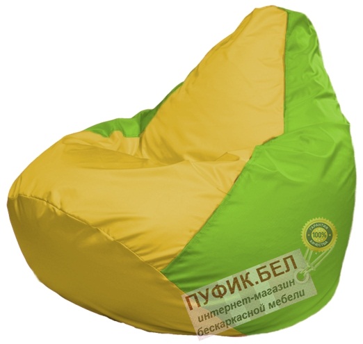 Кресло мешок Груша Макси Г2.1-256 жёлтый, салатовый