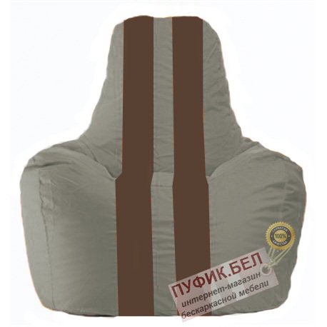 Кресло мешок Спортинг серый - коричневый С1.1-340