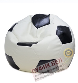 Кресло мешок Мяч (белый, вставка чёрная)