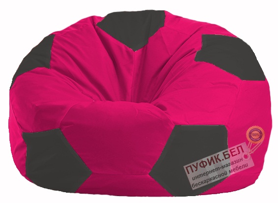 Кресло-мешок Мяч малиновый - чёрный М 1.1-381