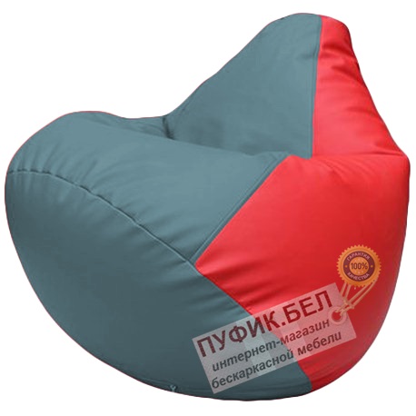 Кресло мешок Груша голубой и красный Г2.3-2109