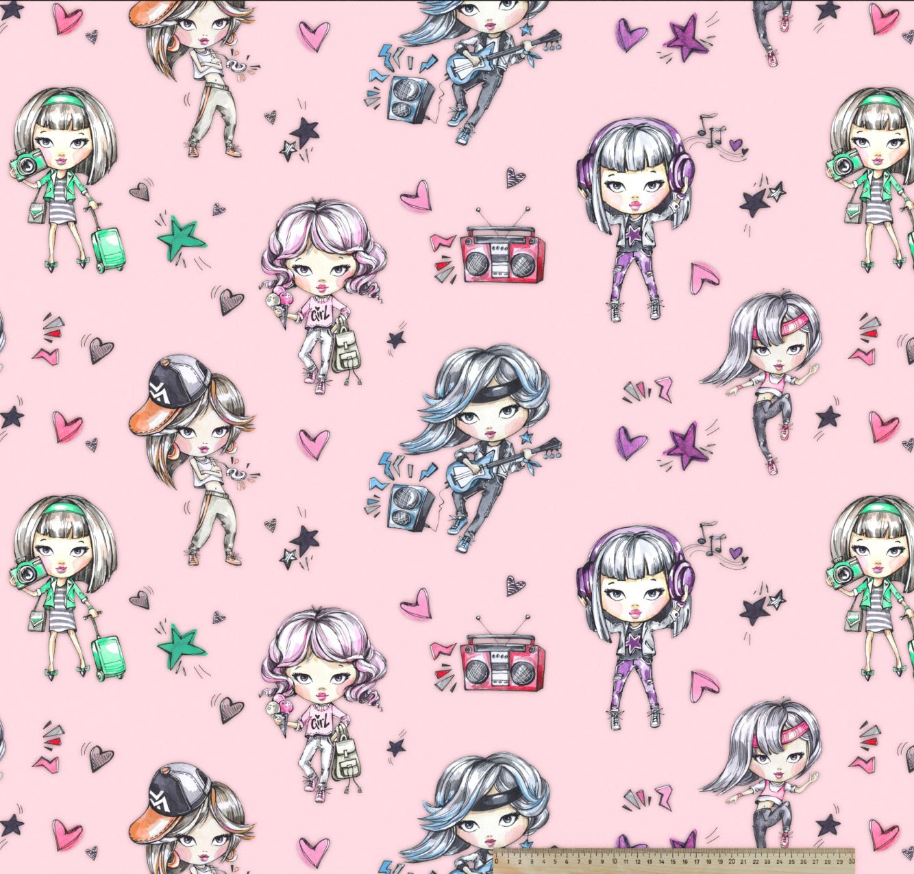 Ткань велюр - Girls