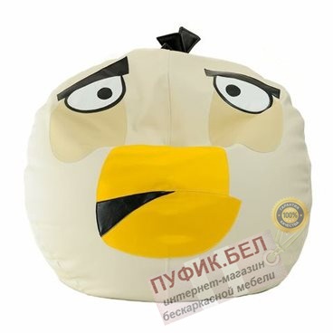 Кресло-мешок Птичка Шар  экокожа (80 x 80 см) в белом цвете