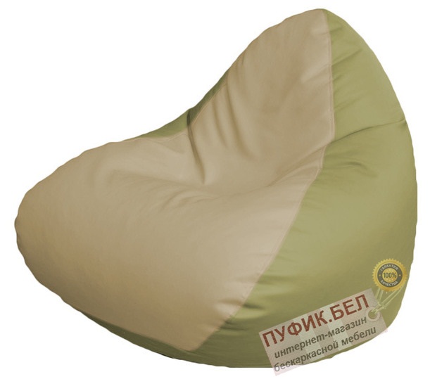 Кресло мешок RELAX Р2.3-38 (основа оливковая, вставка бежевая)