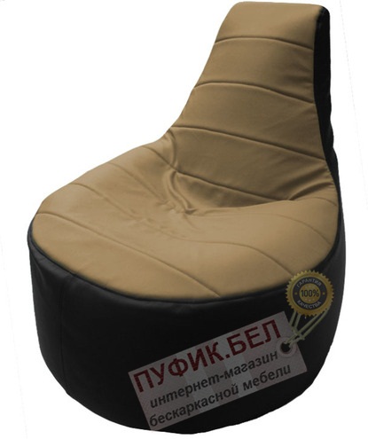 Кресло мешок Трон Т1.3-06 чёрный - бежевый