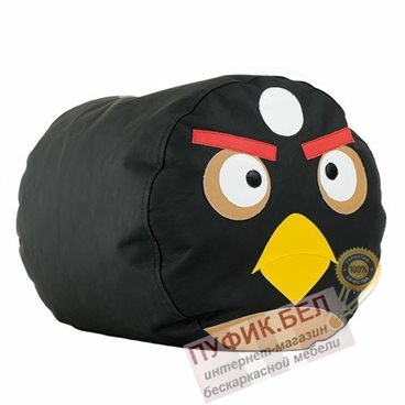 Кресло пуфик Птичка экокожа (43 x 43 см) в чёрном цвете