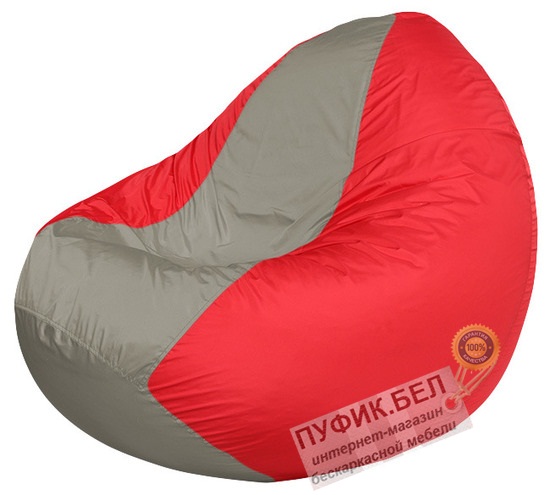 Кресло мешок Classic К2.1-92 (основа красная, вставка серая)