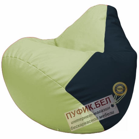 Кресло мешок Груша светло-салатовый и синий Г2.3-0415
