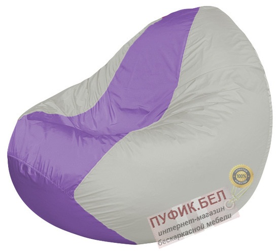 Кресло мешок Classic К2.1-40 (основа серая, вставка сиреневая)