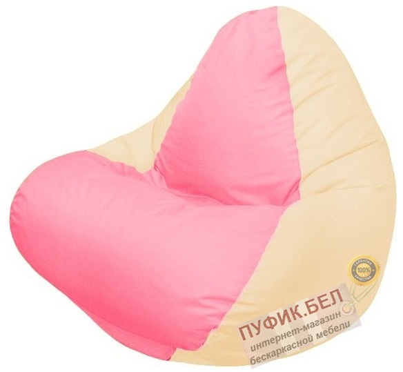 Кресло-мешок RELAX (основа бежевая, вставка розовая)