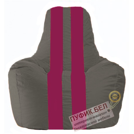 Кресло мешок Спортинг тёмно-серый - лиловый С1.1-371