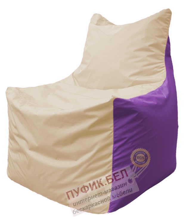 Кресло мешок Фокс Ф 21-138 (слоновая кость - сиреневый)