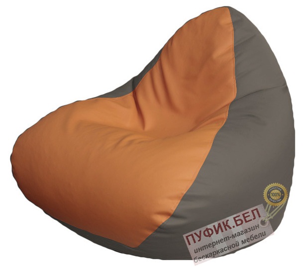 Кресло мешок RELAX Р2.3-35 (основа серая, вставка оранжевая)