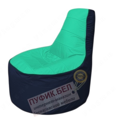 Кресло мешок Трон Т1.1-1216(бирюзовый-тем.синий)