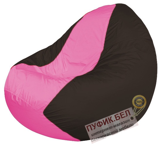 Кресло мешок Classic К2.1-151 (основа чёрная, вставка розовая)