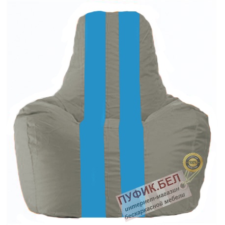 Кресло мешок Спортинг тёмно-серый - голубой С1.1-337