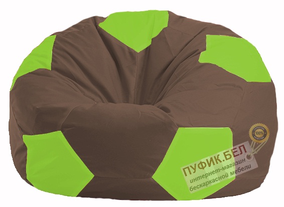 Кресло-мешок Мяч коричневый - салатовый М 1.1-325