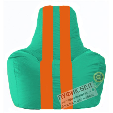 Кресло мешок Спортинг бирюзовый - оранжевый С1.1-296