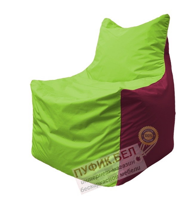 Кресло мешок Фокс Ф 21-169 (салатовый - бордовый)