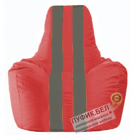 Кресло мешок Спортинг красный - тёмно-серый С1.1-170