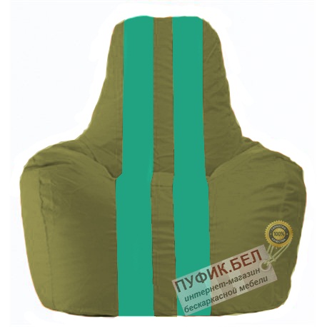 Кресло мешок Спортинг оливковый - бирюзовый С1.1-230