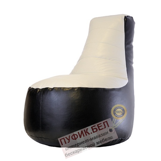 Кресло-мешок Чил Аут Элегант чёрный - белый