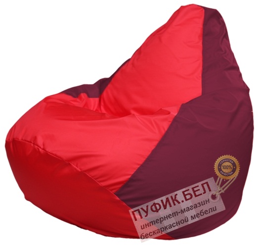 Кресло мешок Груша Макси Г2.1-180 (основа красная, вставка бордовая)