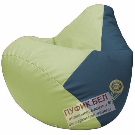 Кресло мешок Груша светло-салатовый и синий Г2.3-0403