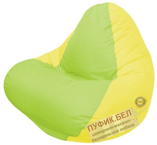 Кресло-мешок RELAX (основа жёлтая, вставка салатовая)