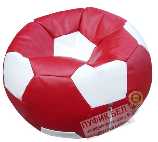 Кресло мешок Мяч (бордовый, вставка белая)