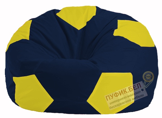 Кресло-мешок Мяч тёмно-синий - жёлтый М 1.1-47
