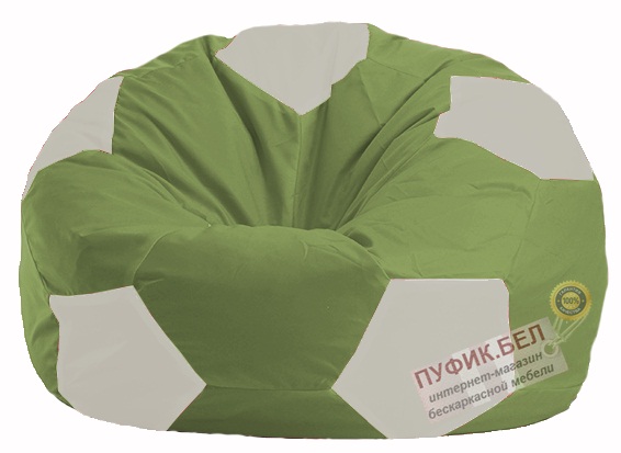 Кресло-мешок Мяч оливковый - белый М 1.1-231