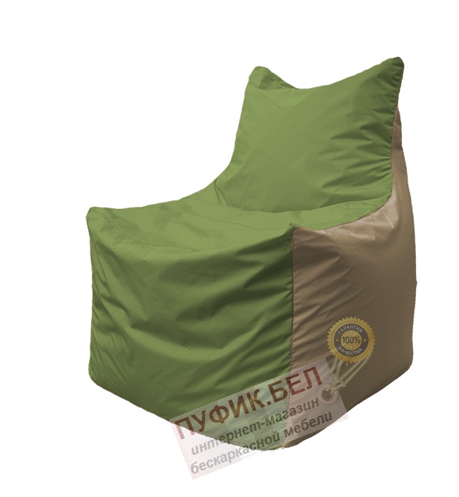 Кресло мешок Фокс Ф 21-190 (тёмно-оливковый - тёмно-бежевый)