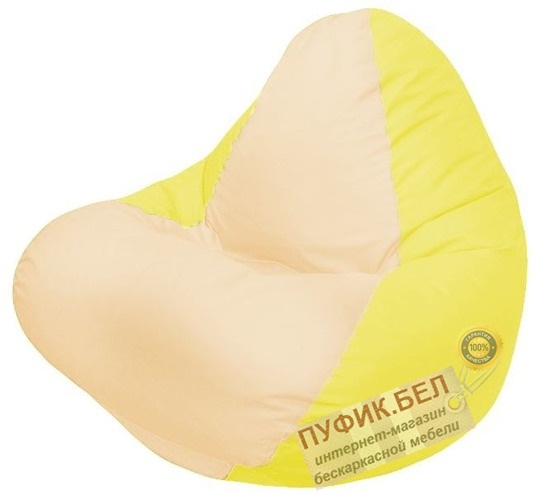 Кресло-мешок RELAX (основа жёлтая, вставка бежевая)