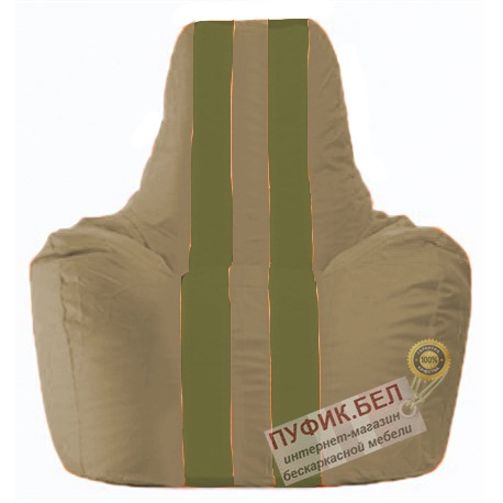 Кресло мешок Спортинг бежевый - оливковый С1.1-91