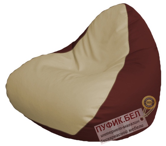 Кресло мешок RELAX Р2.3-47 (основа бордовая, вставка бежевая)