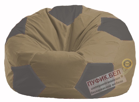 Кресло-мешок Мяч бежевый - серый М 1.1-186
