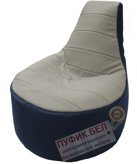 Кресло мешок Трон Т1.3-14 синий - белый