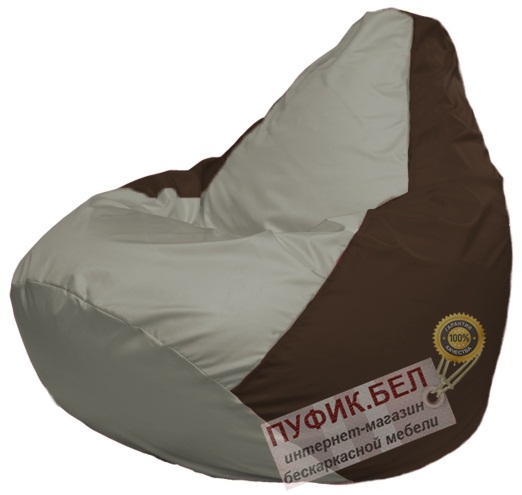 Кресло мешок Груша Макси Г2.1-340 серый, коричневый