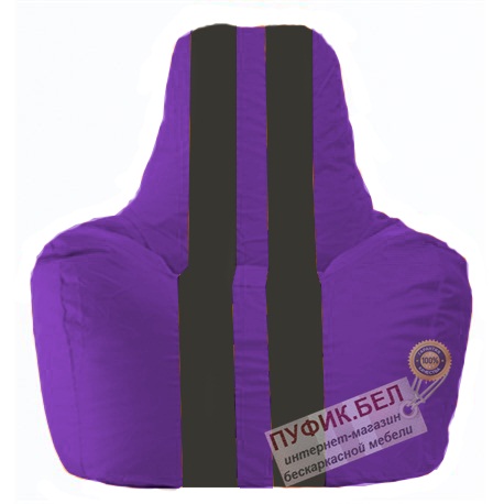 Кресло мешок Спортинг фиолетовый - чёрный С1.1-67