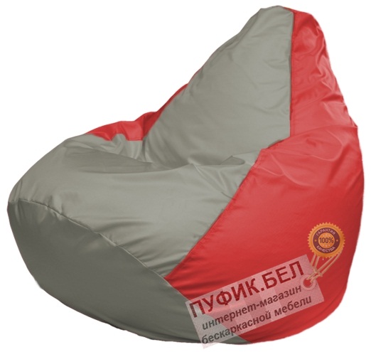 Кресло мешок Груша Макси Г2.1-332 серый, красный
