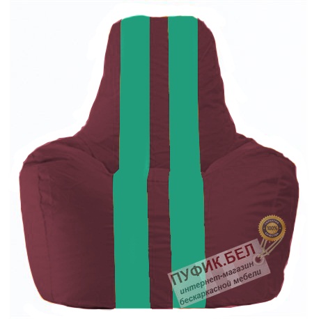Кресло мешок Спортинг бордовый - бирюзовый С1.1-311