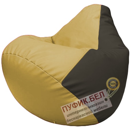 Кресло мешок Груша охра и чёрный Г2.3-0816