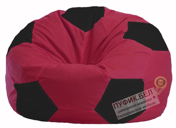 Кресло-мешок Мяч бордовый - чёрный М 1.1-299